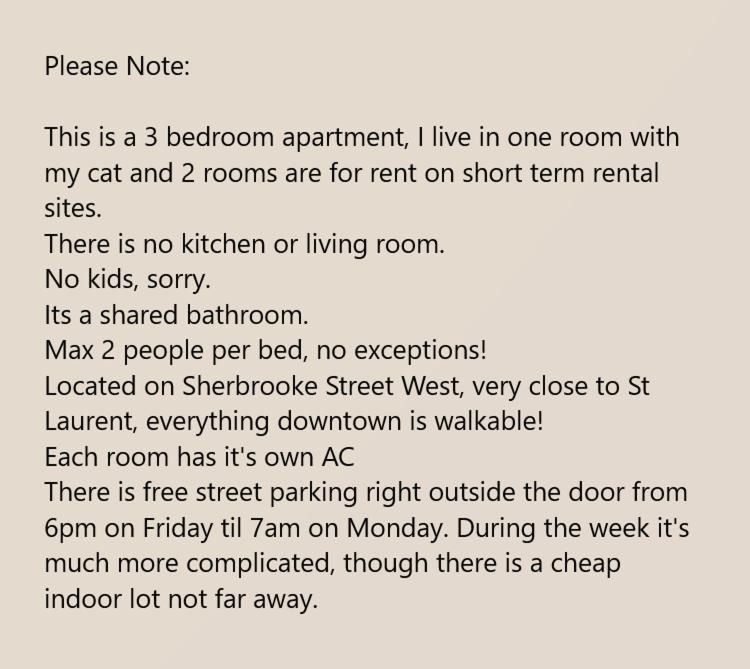 Room With King Bed In Shared 3 Bedroom Downtown Montréal Dış mekan fotoğraf